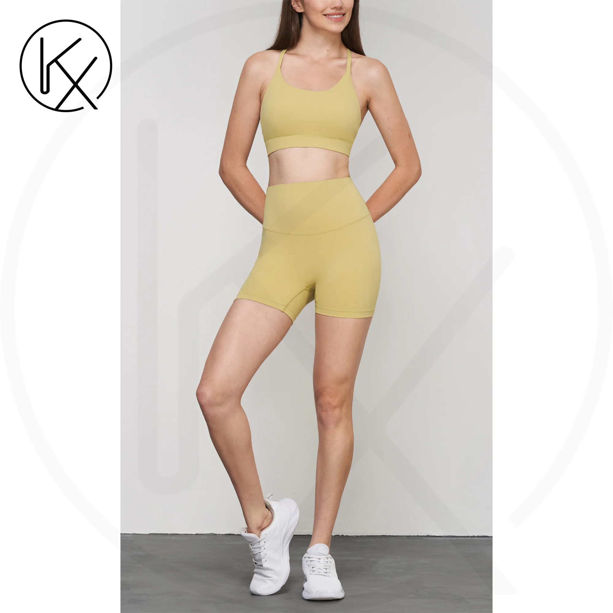 

kaixiggmm Nylon women's yoga sports vest, dopamine color cycling sports top, nude silk smooth gym