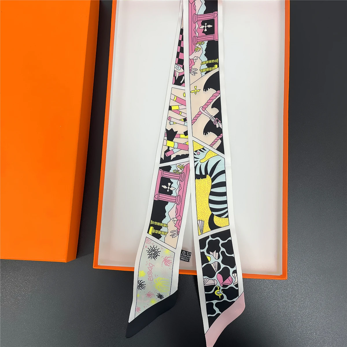 2024 Brand Design Zebra Silk Scarf Luxury Scarf Women Foulard Skinny Bag Scarves Neckerchief For Ladies Fashion Hair Headband