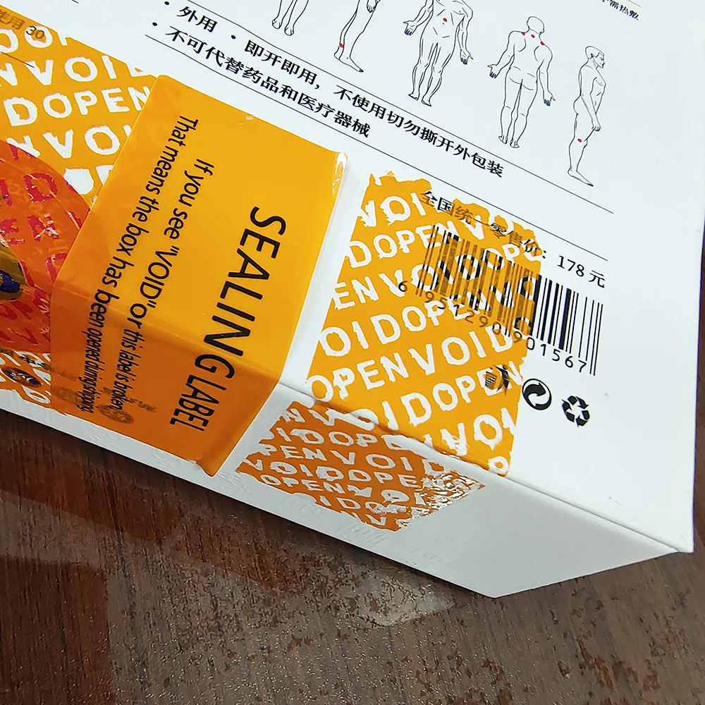 100PCS 80x30mm SEALING LABEL Sticker for Boxes Security OPEN VOID Left If Tampered Removal Proof Water Resistant Vinyl Tag
