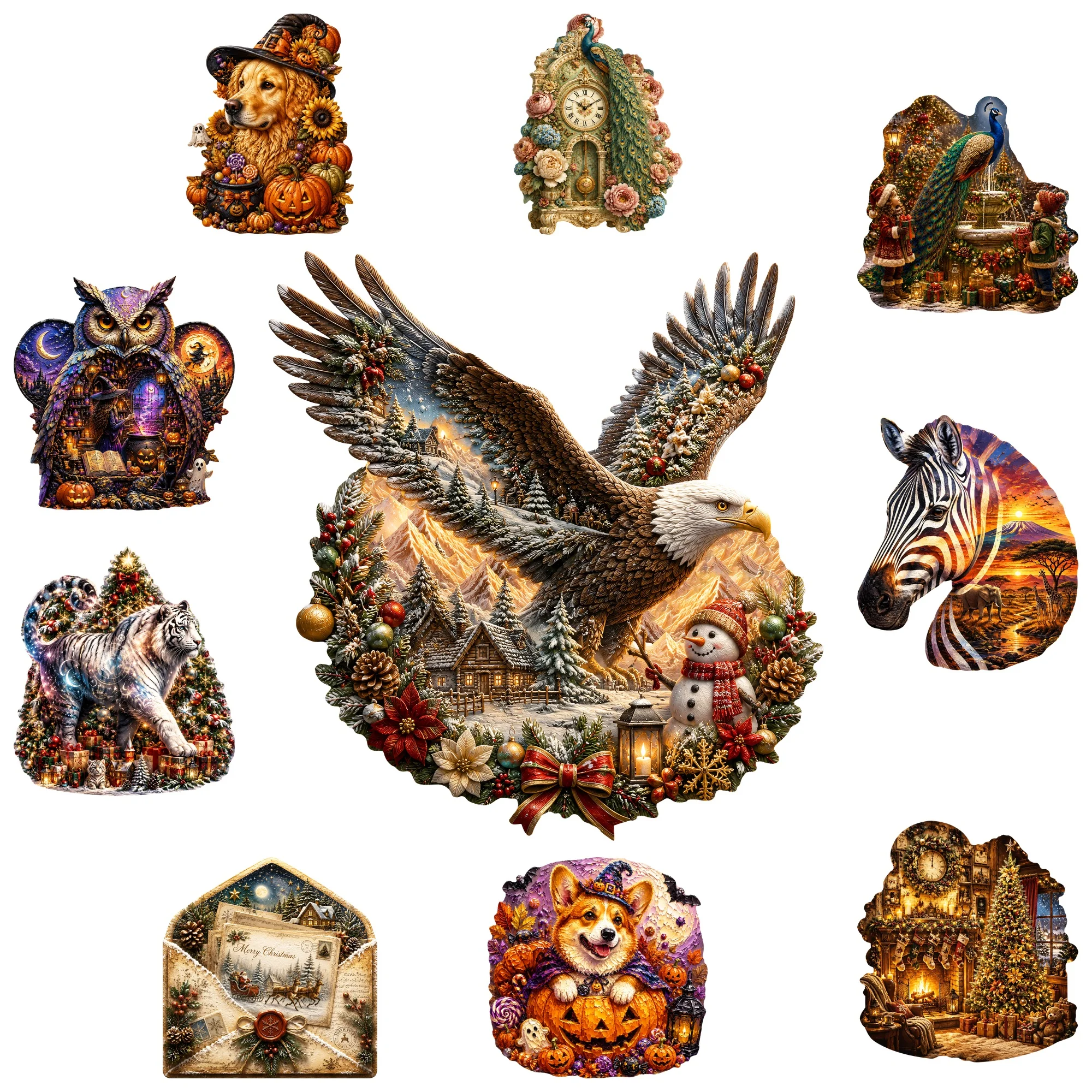 Eagle Flat Wooden Puzzle Brain Teaser Animal Jigsaw Puzzle Tabletop Puzzle Game Gift for Any Occasion Gift for Teens Kids