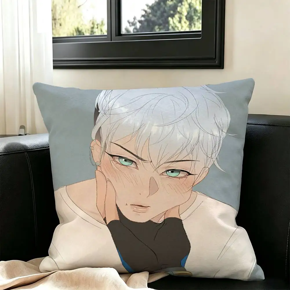 O-OverwatchES Wuyang Mizuki  Square Double-Sided printed Pillow Case Bedroom Bedside Pillow Sofa Cushion Cover