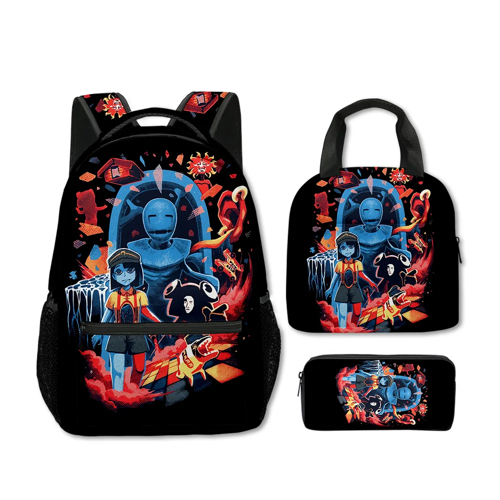 Luxury Youthful Funny ENA Dream BBQ 3D Print 3pcs/Set Student School Bags Laptop Daypack Backpack portable Lunch bag Pencil Case