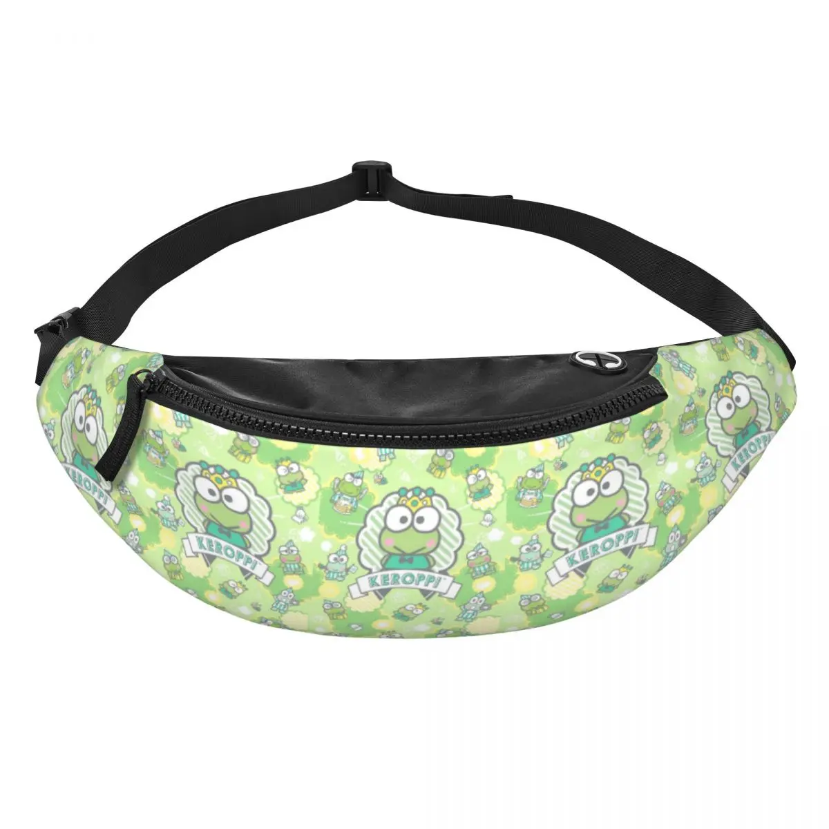 Custom Cartoon Anime Keroppi Fanny Pack for Women Men Cool Crossbody Waist Bag Travel Hiking Phone Money Pouch