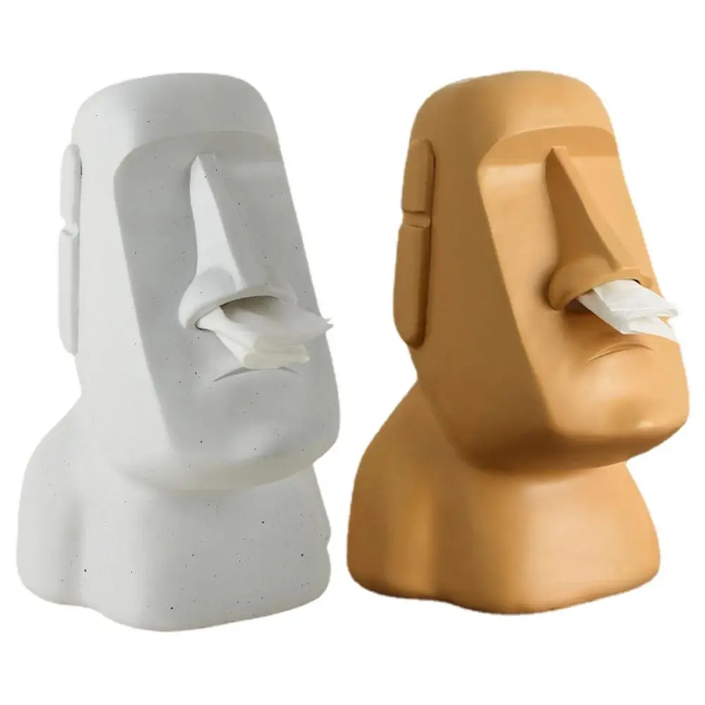 

Tissue Creative Paper Box Tissue Box Easter Island Boulder Statue Personality Stone Sculpture Home Tissue Holder Napkin Box