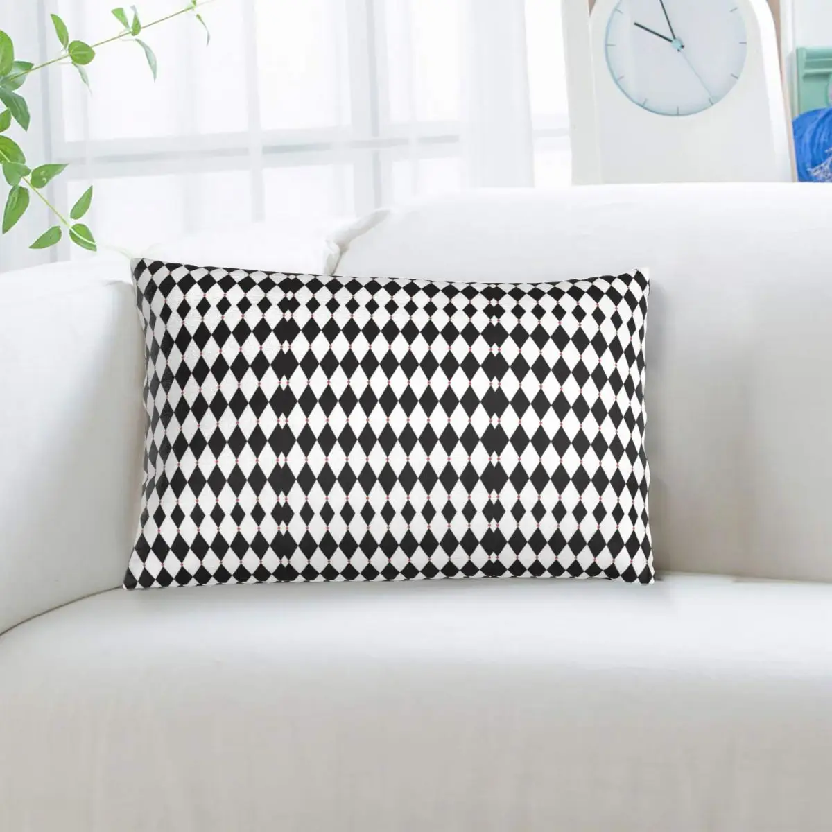 Harlequin Plaid Playing Cards Rectangle Pillowcase Cushion Cover Decorative Bedroom Bed Home Comfort Throw Pillow