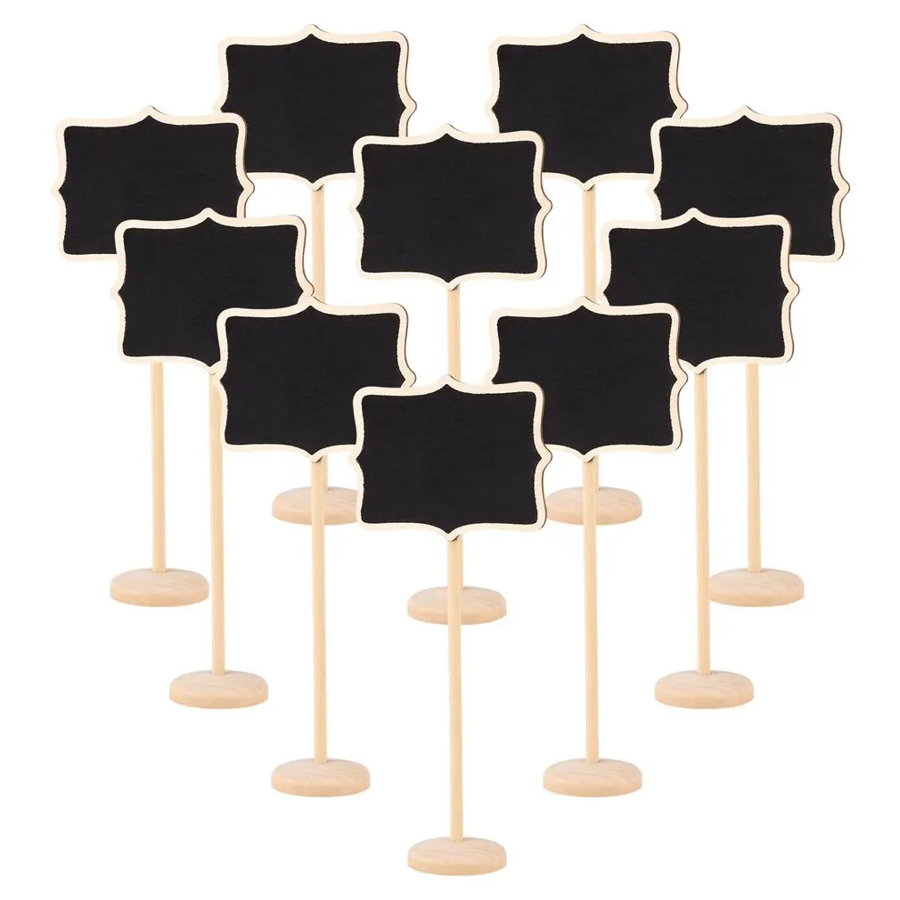 10pcs Blackboard Wooden Chalkboard Mini Wood Message Notice Board Table Wedding Party Decor Write Information