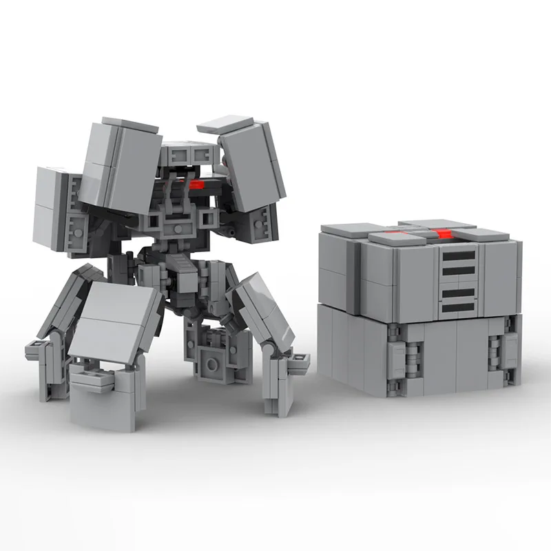 

MOC building blocks toy - miniature box containing small mecha model figurines for creative assembly toy set as a holiday gift f