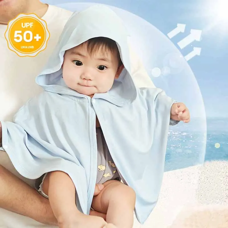 Baby Sun Protection Cloak Breathable Thin Outerwear Spring Autumn Jacket Girls Cute New Style Infant Boys Coat