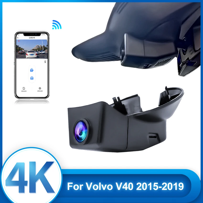 Plug and Play 4K Car DVR Dash Cam Wifi Front Rear Camera Video Recorder for Volvo V40 2012 2013 2014 2015 2016 2017 2018 2019