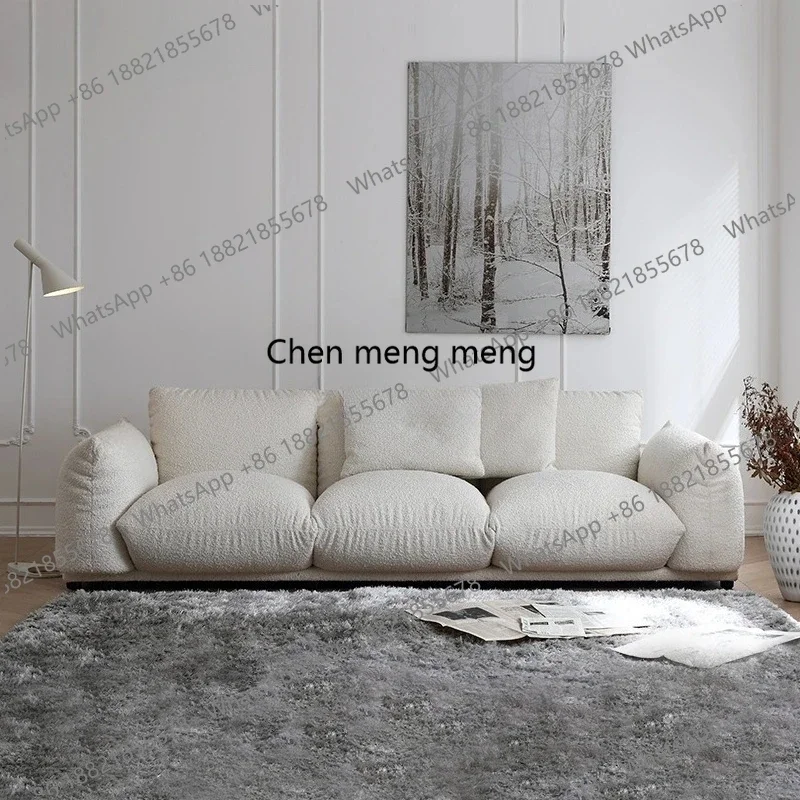 

Z136Simple modern Nordic style sofa designer bread creative white sofa three people