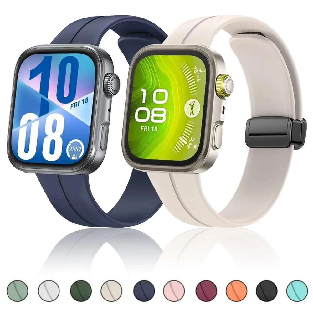 Sportliches weiches Silikonarmband für Huawei Watch Fit 4 Pro 4 3 mit magnetischer Schnalle, austauschbares Armband, Huawei Watch Fit 4 Pro