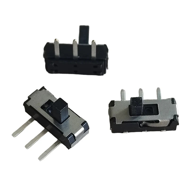 50PCS MSS-12D19 (Side Three Pin ) Side Inserted Small Toggle Switch 1P2T DC 12V 50mA 3-Pin 2-Speed Power Sliding 3.5 * 9