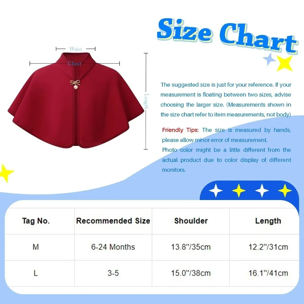 Versatile Elegant Children's Dress Shawl Bowknot Brooch Shawl Wrap Solid Color Cape for Girls