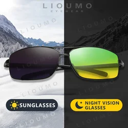 LIOUMO Photochromic Polarized Sunglasses Men Women Anti-Glare Eyewear Classic Day Night Vision Driving Glasses Chameleon Goggles