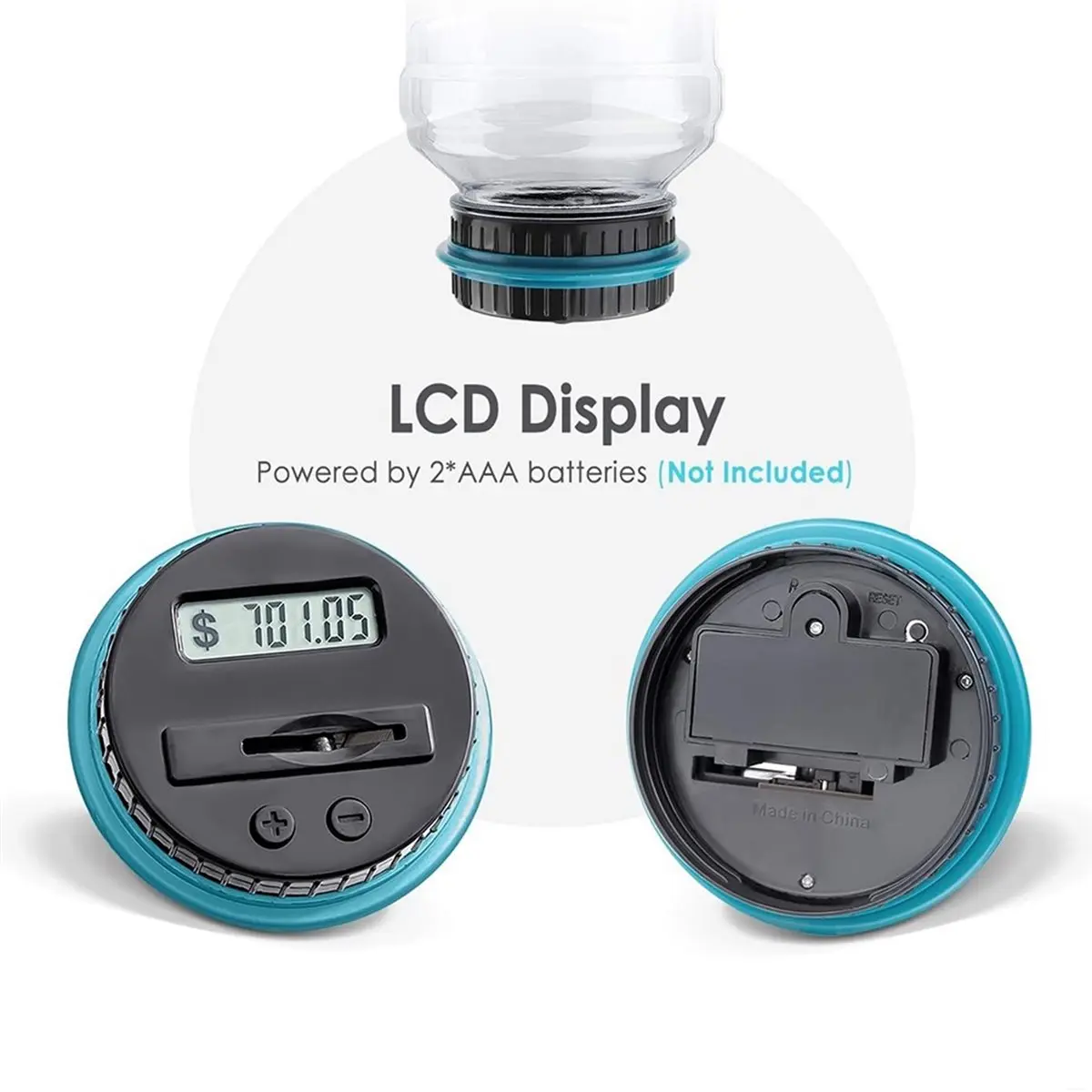 reveal Digital Coin Counting Money Saving Box - LCD Electronic Piggy Bank for USD Coins, Ideal Gift