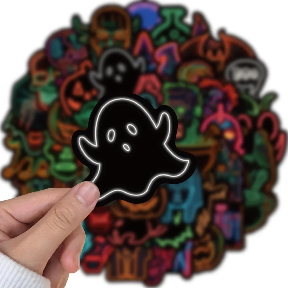 10/30/50PCS New Neon Halloween Sticker Pack Cartoon Creative Anime iPad Luggage Guitar Car Chair Decoration Waterproof Wholesale