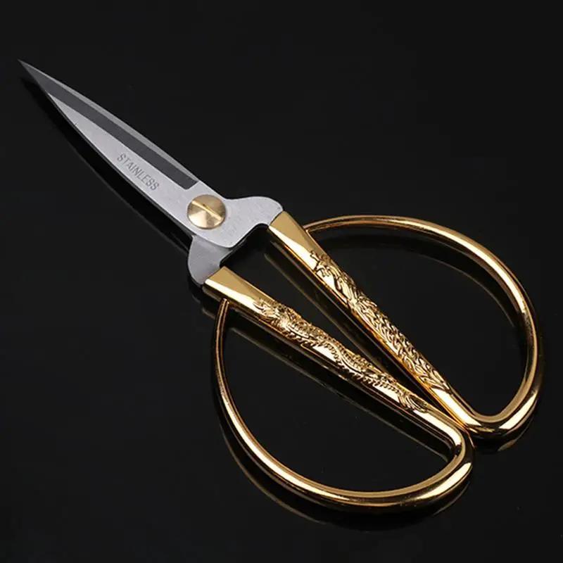 Golden Scissors Zig Zag Durable High Steel Vintage Tailor Scissors Craft Household for Fabric Scisso Rsembroidery Sewing Shears