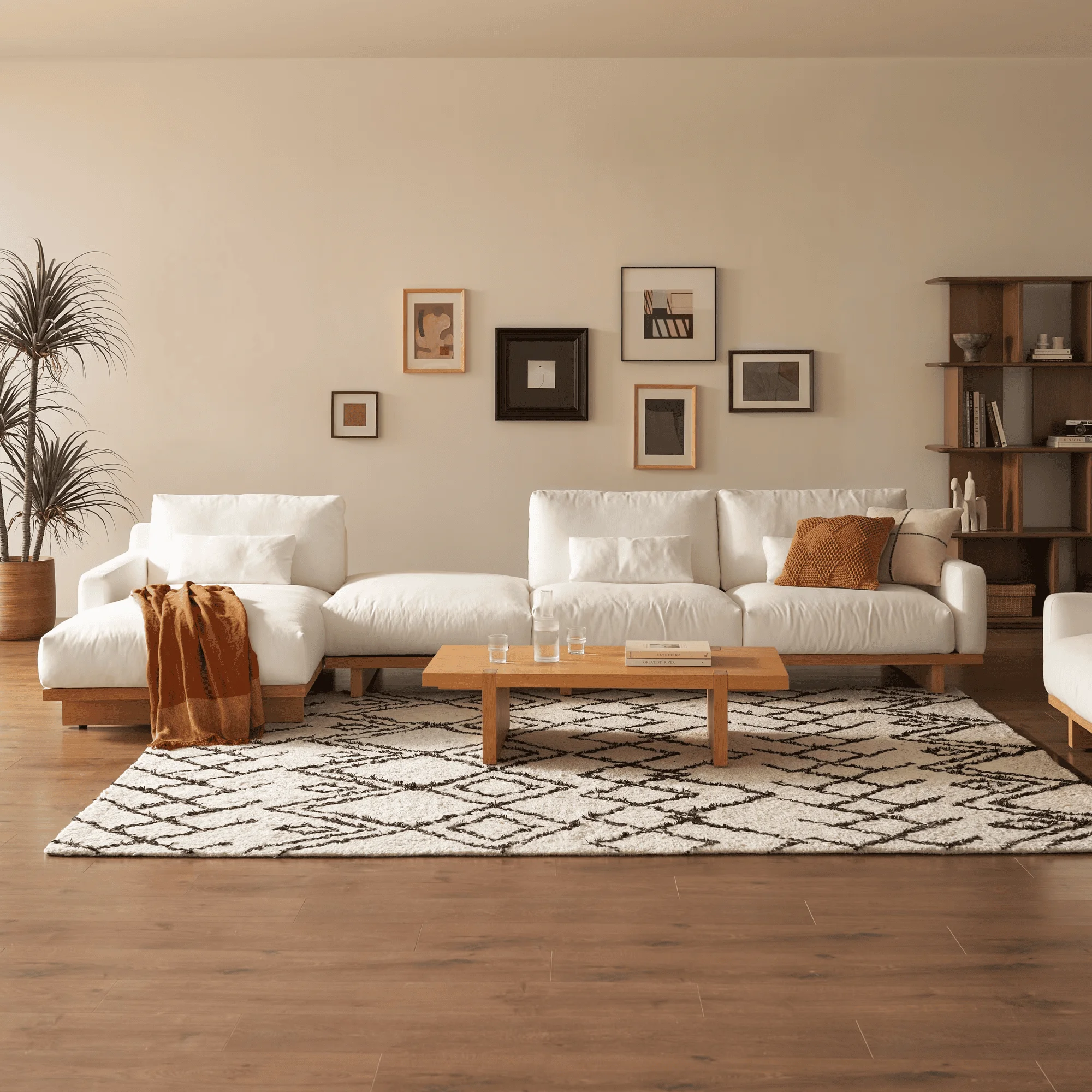 Coffee Table Simple Small Nordic Style for Living Room Solid Wood Mortise Rectangular Center Table