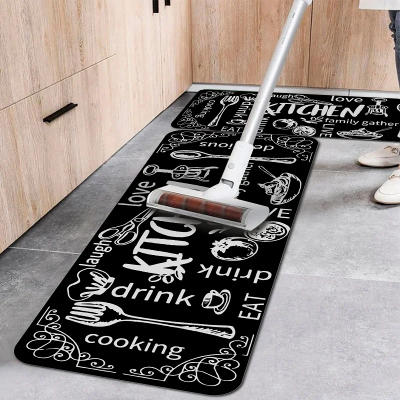 VIKAMA Crystal Pile Carpet Washable Non-slip Kitchen Rug Bathroom Rug Carpet For Bath Bathroom Floor Mat Absorbent Kitchen Mat