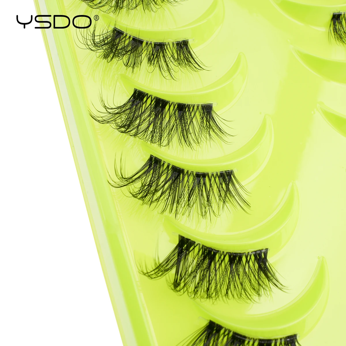 YSDO نصف رموش فو ثلاثية الأبعاد المنك جلدة الطبيعية طويلة نصف الرموش الصناعية لينة رقيق القط رمش تمديد ماكياج أداة