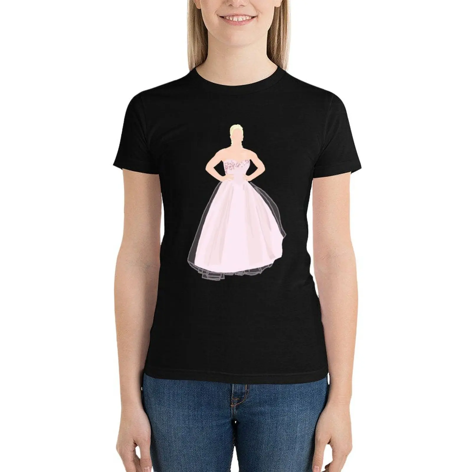 T-Shirt Hannah Waddingham pour femmes, vêtement mignon, médication, coutumes noires