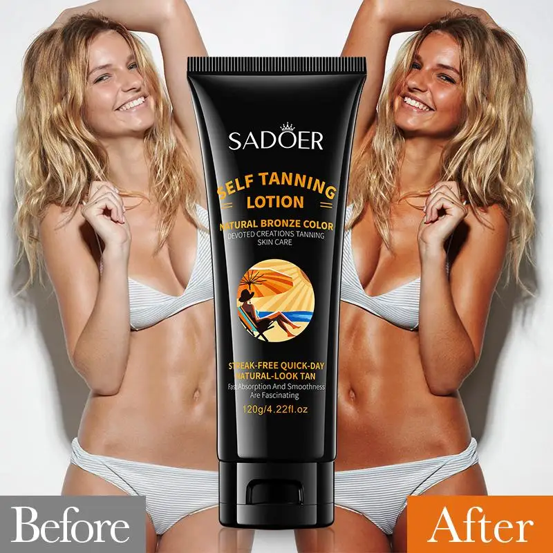 

SADOER 1/2/3PCS NEW Tanning Lotion Self Tanning Lotion Fake Tan Sunless Tanner For Face And Body Not Block Pores