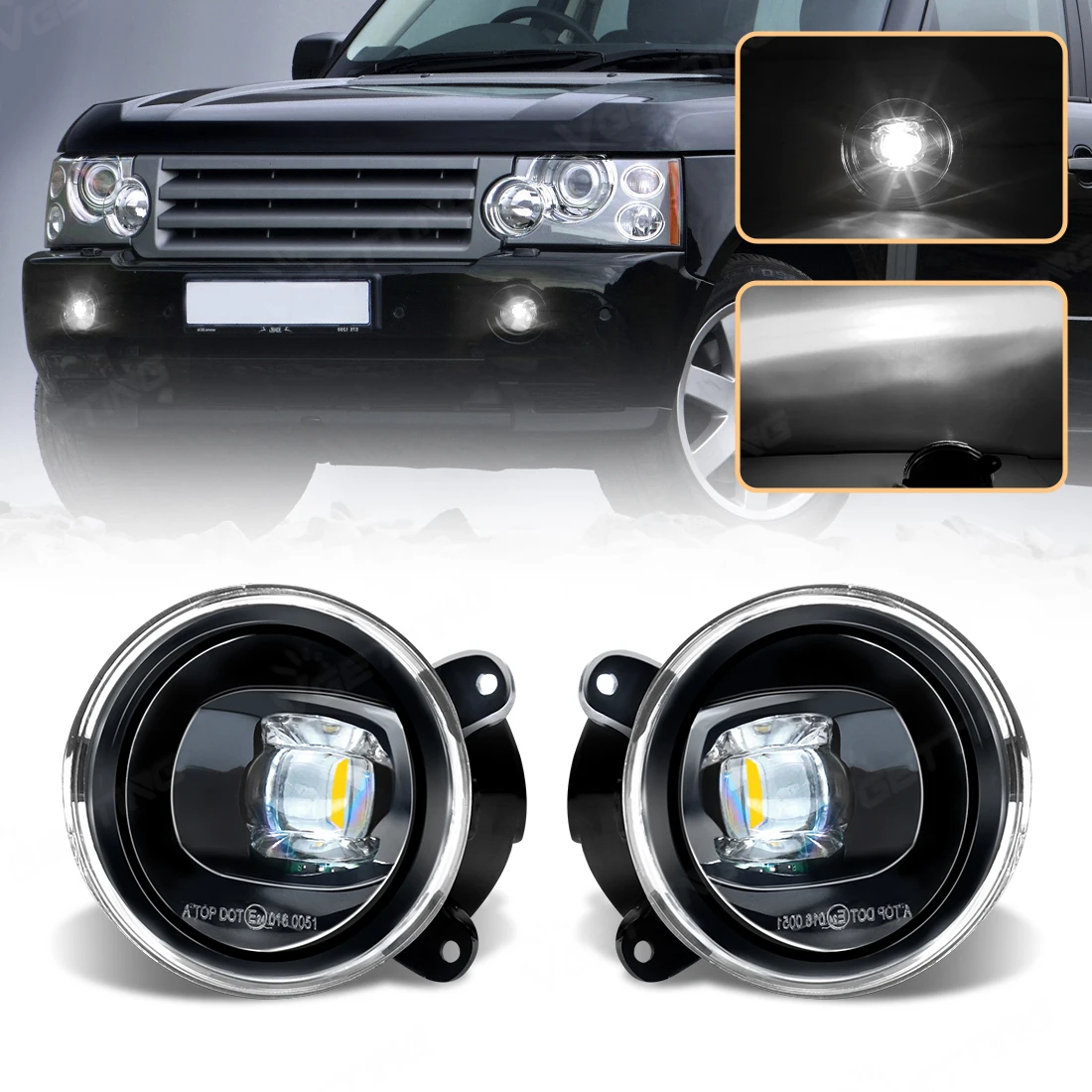 

Светодиодные противотуманные фары для Land Rover Discovery 2 3 Range Rover Sport L322, противотуманные фары белого и желтого цвета, дневные фары слева и справа XBJ000080 XBJ000090
