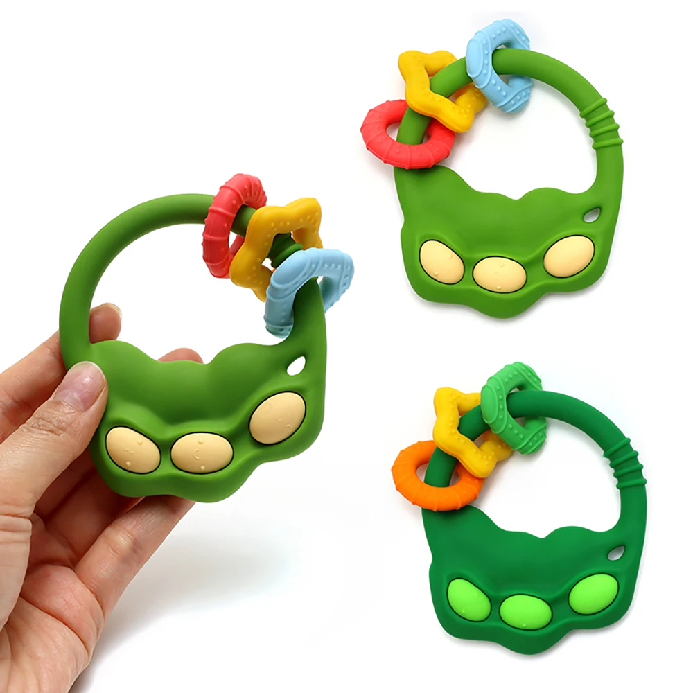 

Erduo Babies Teething Ring Toys Anxiety Chew Things Sensory Silicone Gum Chewing Relief Bite Teether for Newborn Baby Teeth Toys