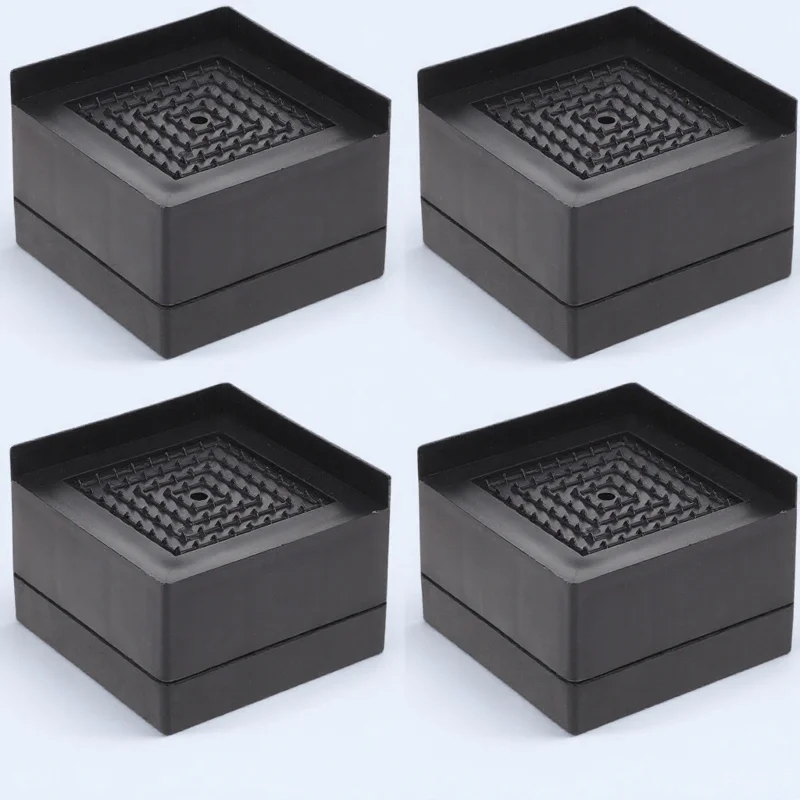 

4pcs Rubber Bed Feet Heavy Duty Furniture Riser Stackable Adjustable Extenders Anti Slip Pads for Table Couch Desk Frame
