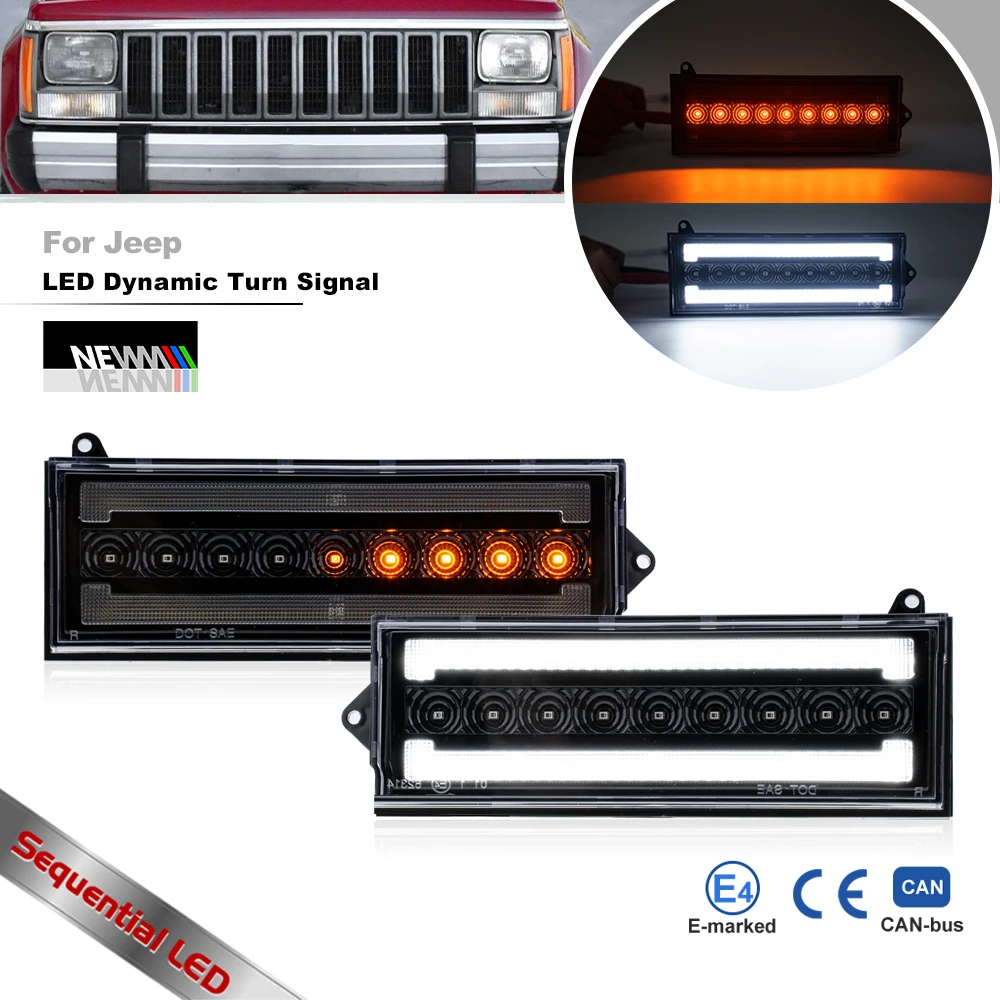 

Front Turn Signal Corner Marker Light For Jeep Cherokee XJ 1984-1996 Comanche MJ 1986-1992 Wagoneer 1984-1990 White Running Lamp