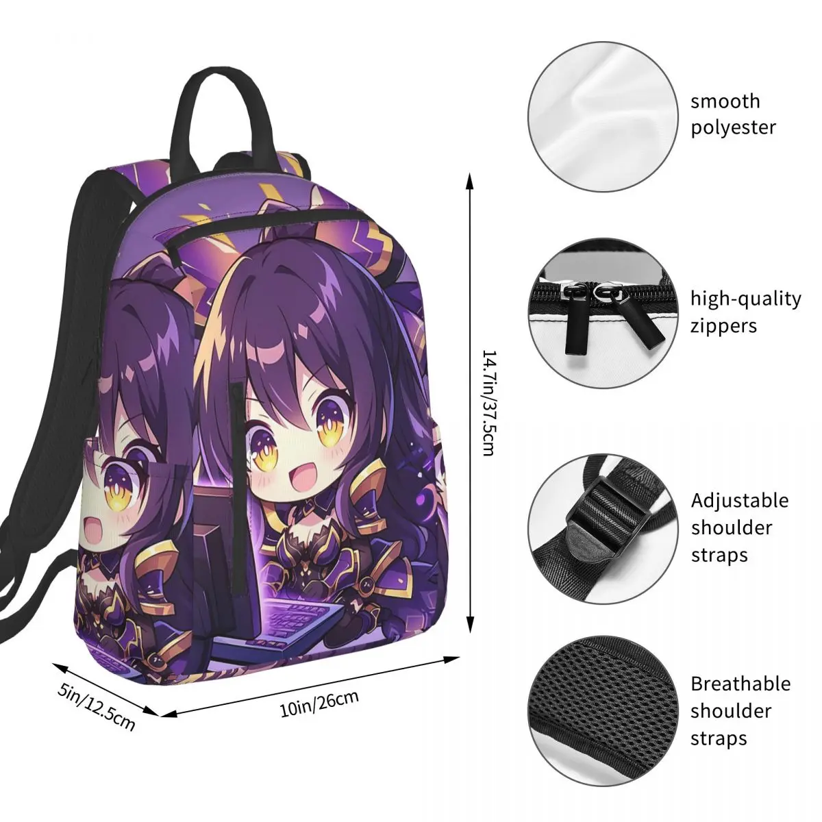 Anime Date A Live Tobiichi Origami Backpack Student BookBag Children School Bag Laptop Shoulder Bags Boys Girls
