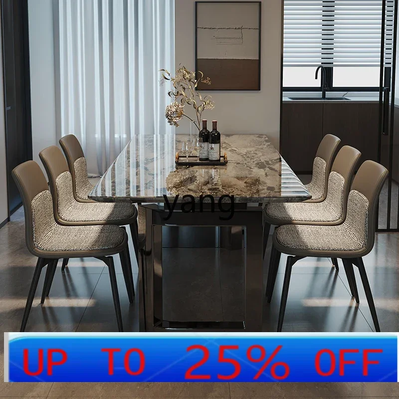 

LTT luxury stone marble dining table and chair combination modern simple small apartment eating rectangular table household