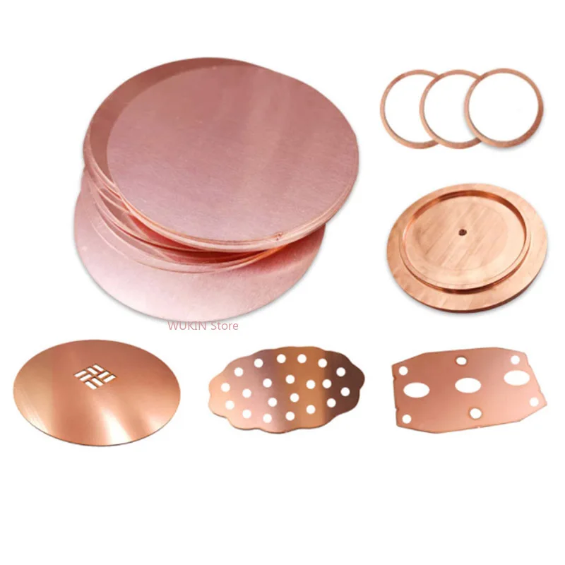 T2 Copper Disc Pure Copper Round Plate Thickness 0.3mm~5mm Solid Circular Sheet Dia 10~250mm