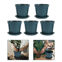 5 Sets Root Control Pots 120 Type Thickened Green Planters Tray Outdoor Indoor Gardening Flower Bonsai Decor Durable Plastic