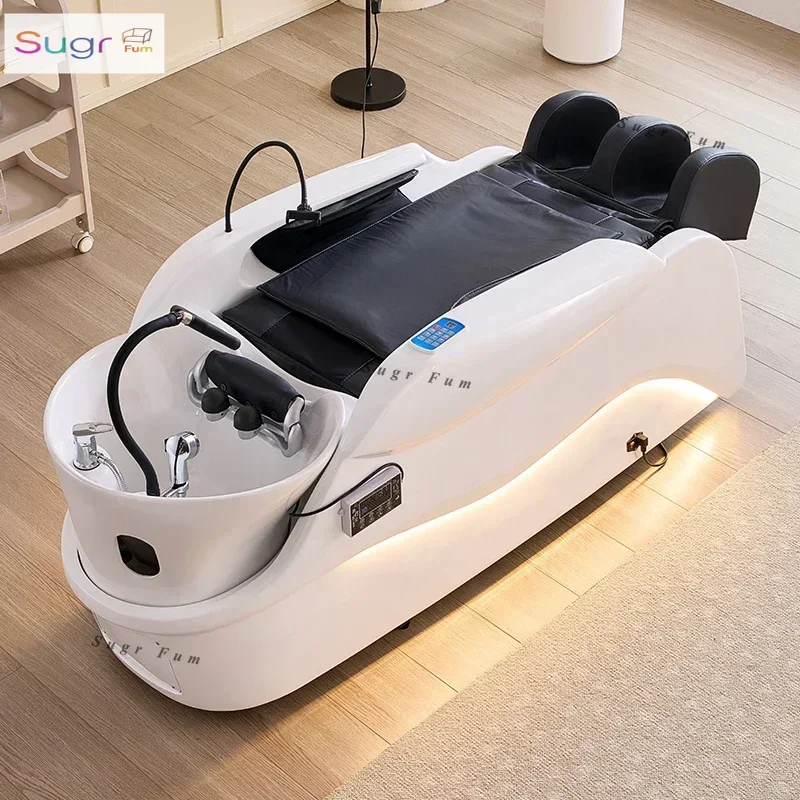 Luxury electric massage shampoo bed constant temperature water cycle hair care fumigation beauty barber salon salon equipment