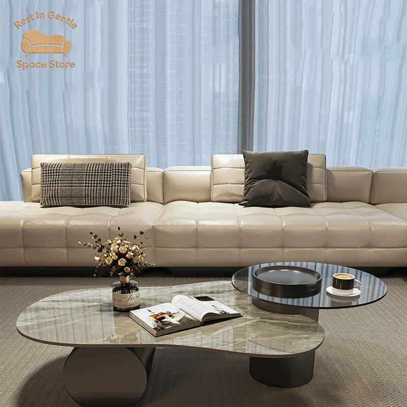 Italian Minimalist Coffee Table Space Saving Standing Designer Modern Aesthetic Side Table Nordic Kaffee Tische Home Furniture