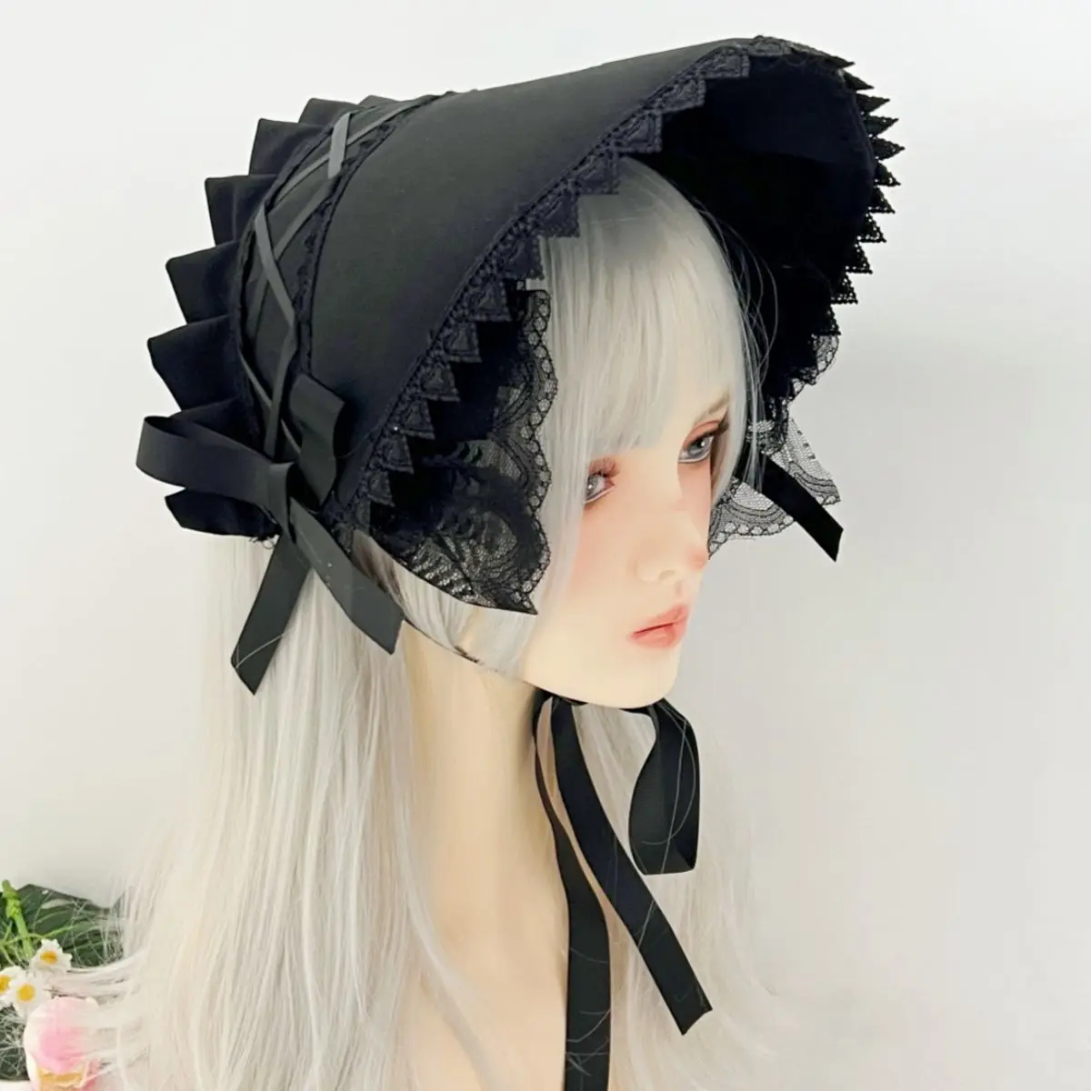 Original Lolita Cosplay Fantasy Lace Hat Elegant Princess Delicate Fringe Retro Sweet Girl Party Photo Shooting Fashion Headwear