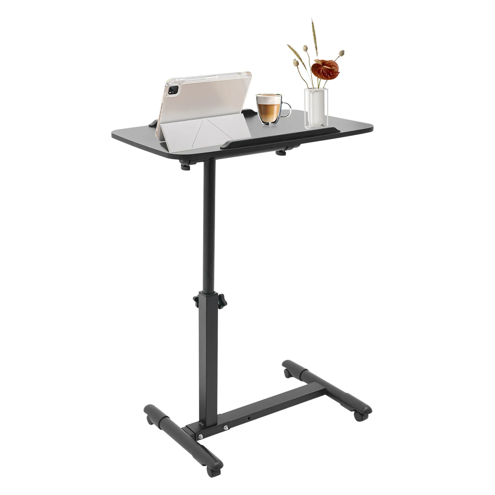 Overbed Table, Adjustable Height 259-343 Inches, 409 Lbs Load Capacity, Spacious Tabletop for Work or Study