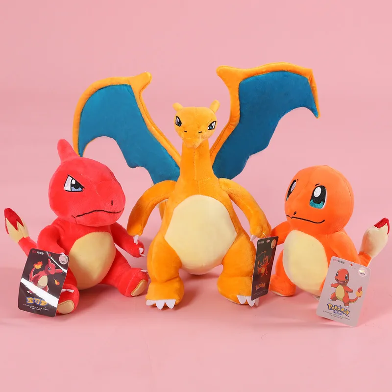 New Kawaii Charizard Soft Plush Toys Charmeleon Cute Anime Figure Cool Stuffed Animals Peluche Dolls Charmander Birthday Gifts