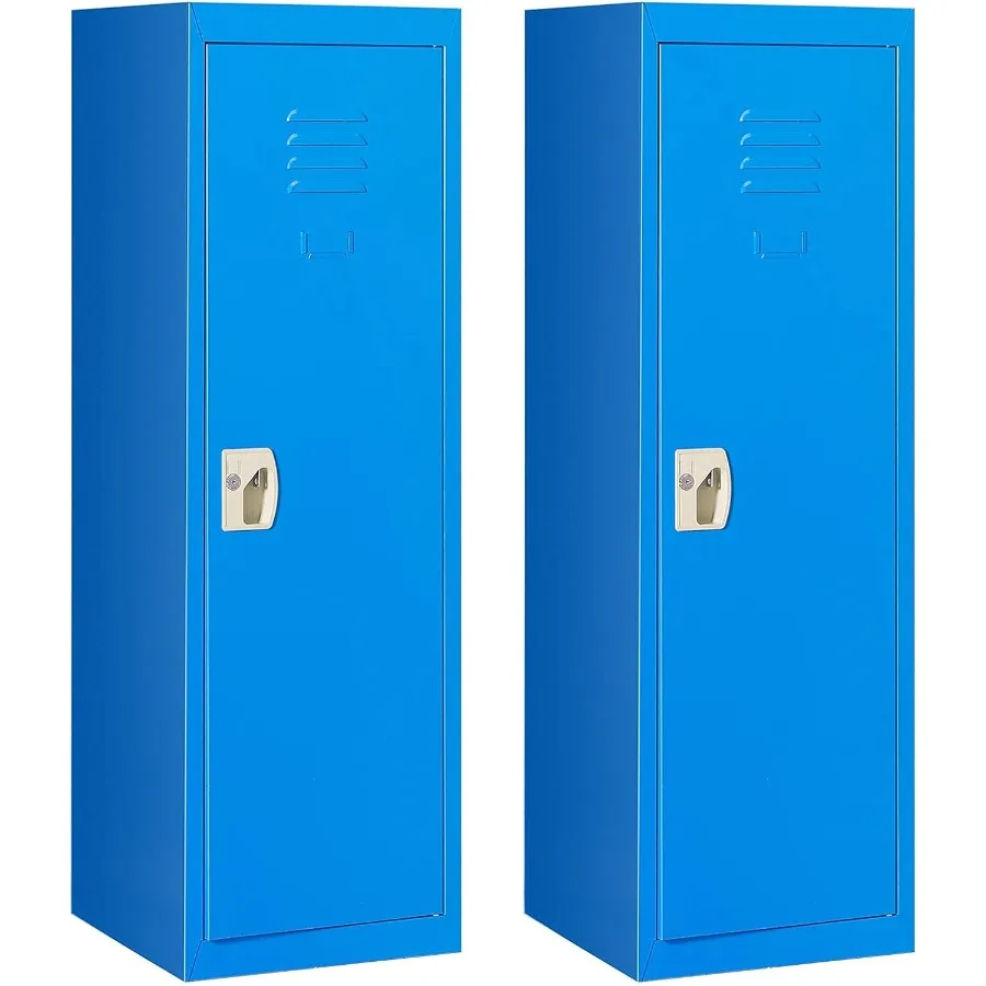 خزانة تخزين معدنية لغرفة النوم مع باب قابل للفتح ومفتاحين مثالية لتنظيم الملابس والألعاب والمعدات الرياضية في السيارة النهارية