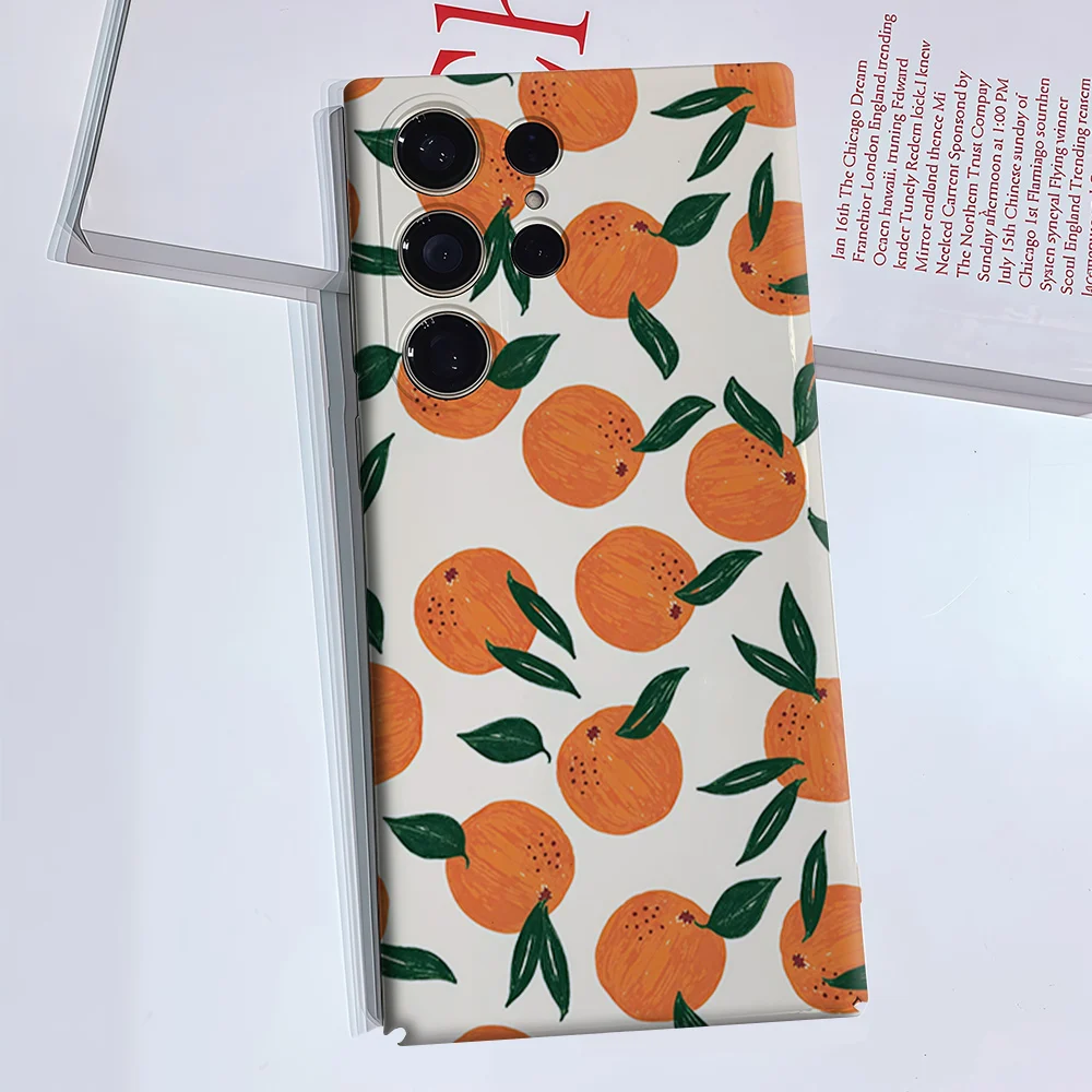 Citrus Phone Case for Samsung Galaxy S26 S25 S24 S23 Ultra Plus Luxury Double-layer anti-fall Back Cover