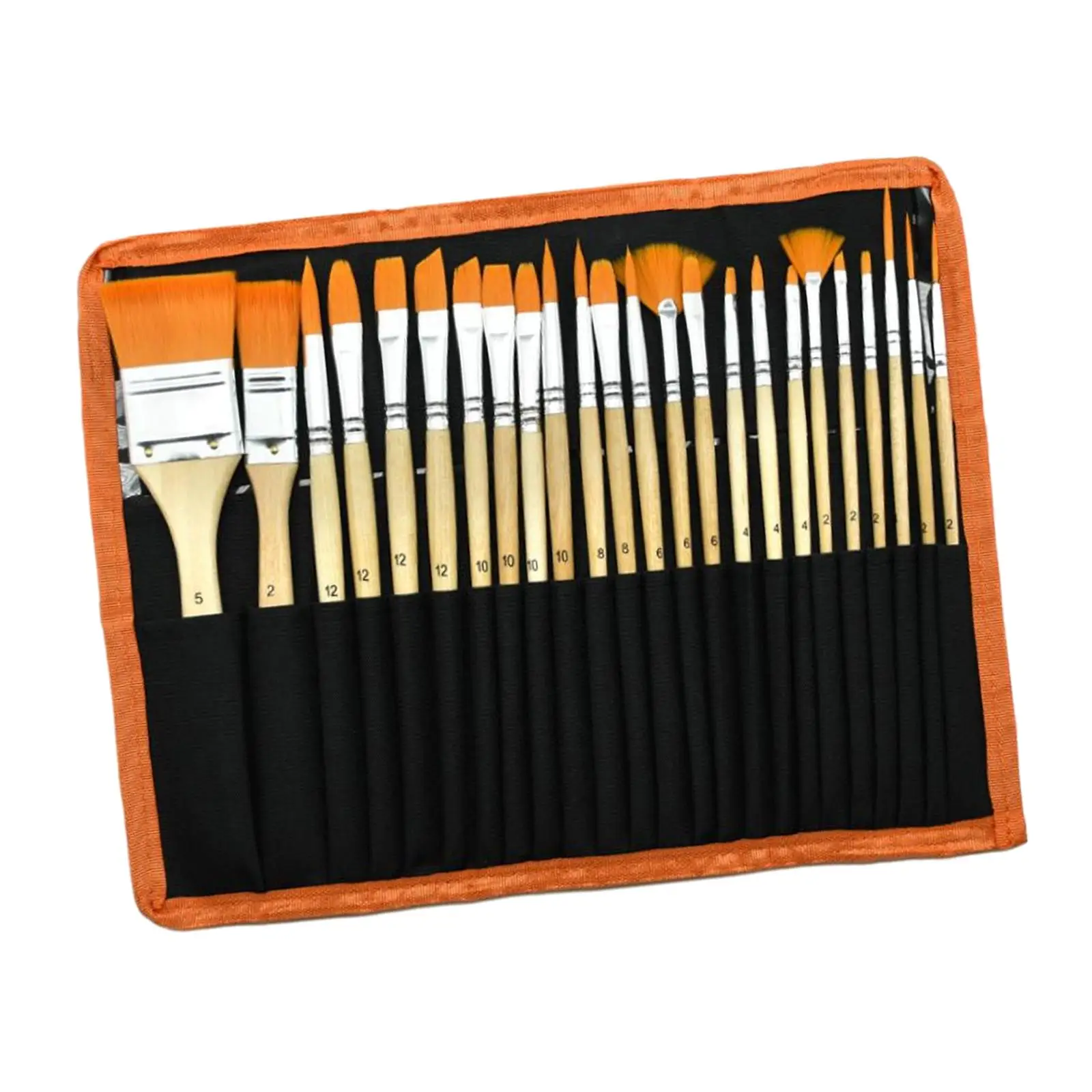 24Pcs Paint Brush Set for Acrylic Painting Body Paint Brushes with Storage Case Painting Brushes for Gouache, Kids, Adults