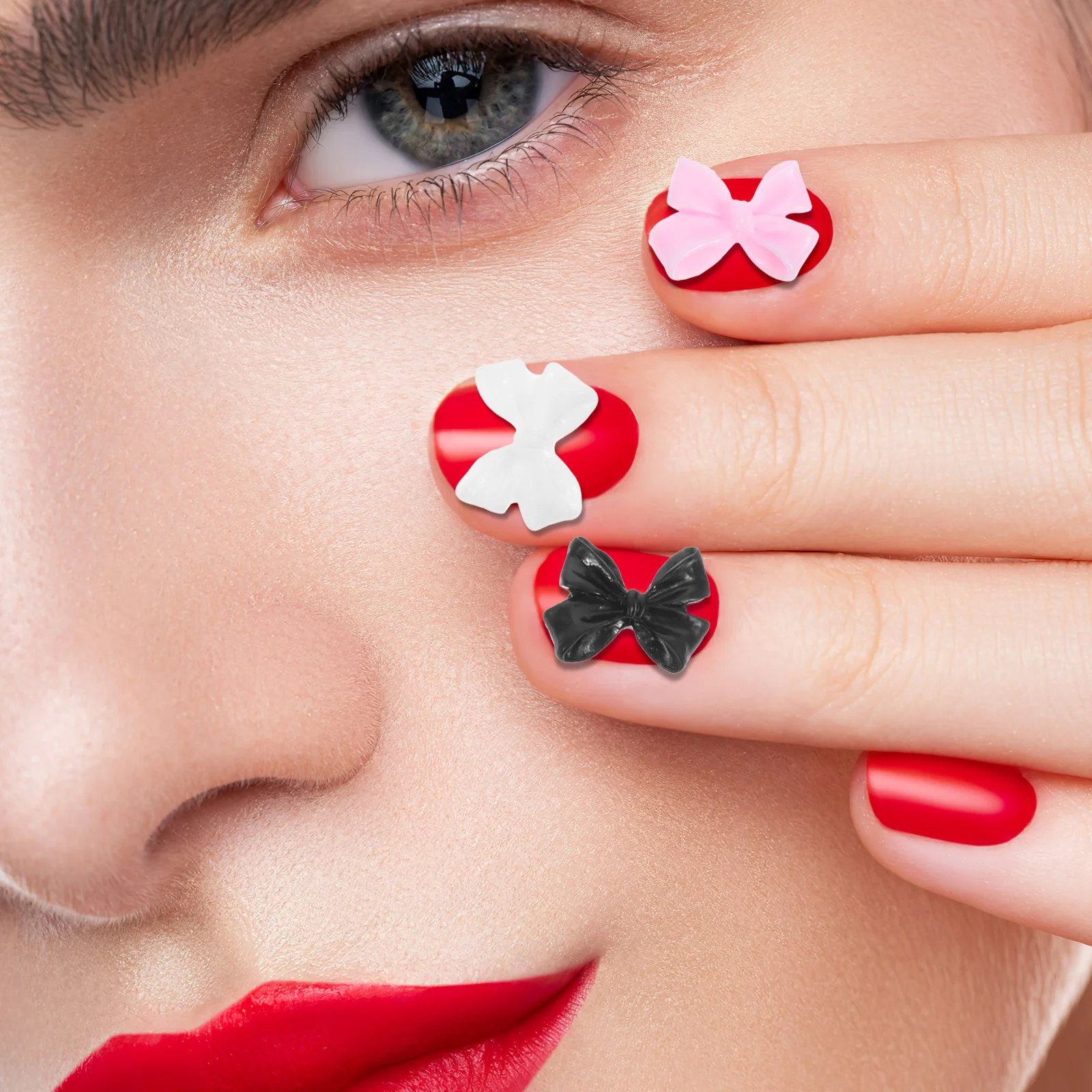 30Pcs Bow Nail Charms Cute Decorative Nail Art Charms Lightweight Manicure Fingernail Decorations Elegant Design