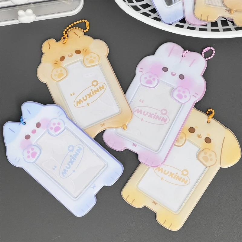 Cute Photocard Holder Animal Shaped Photo Protector Picture Sleeve Postcard Credit Bank Bus for Women Student