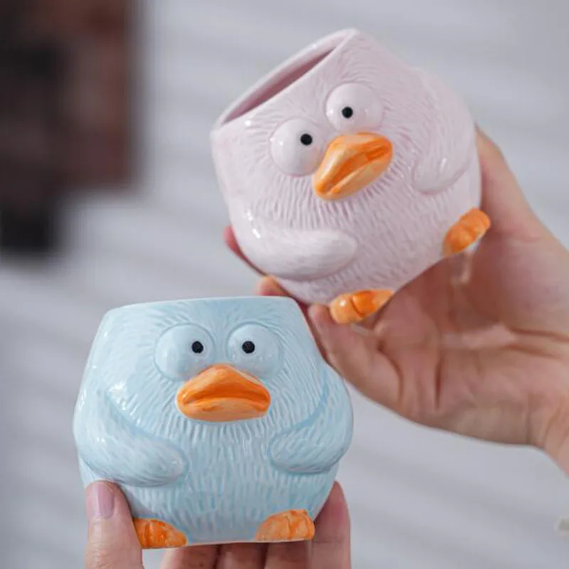 Cartoon Animal Ceramic Penguin Flowerpot Succulent Plant Pot Basin Vase Tabletop Ornaments Garden Balcony Home Decoration