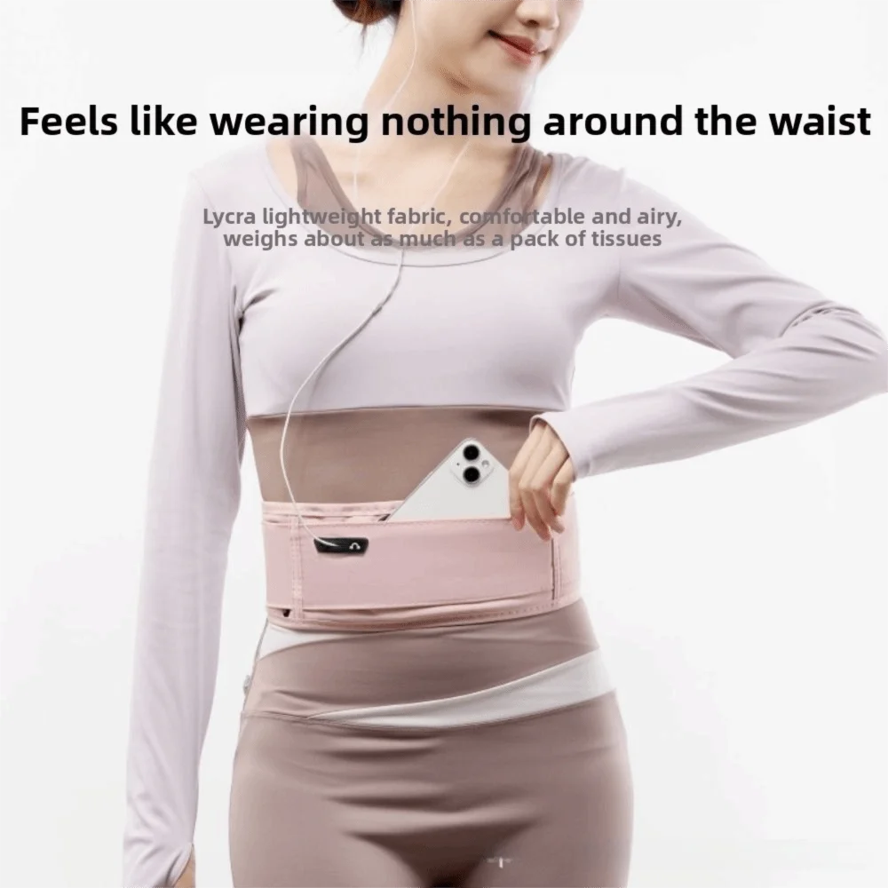 Sabuk Lari Tipis untuk Pria Wanita Tahan Air, Tas Pinggang Olahraga yang Dapat Disesuaikan, Kantong Ponsel Ringan, Tas Pinggang Pelari untuk Bersepeda dan Gym