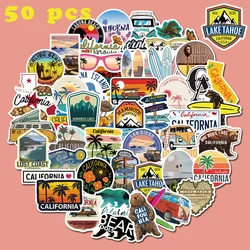 50pcs American California Stickers Funny DIY Decals for Water Bottle Skateboard Luggage Phone Cars Stickers Waterproof