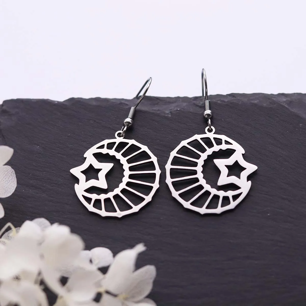 Todorova Stainless Steel Earrings For Women Girls Celestial Moon Night Sky Hanging Earring Jewelry Mother's Day Gift