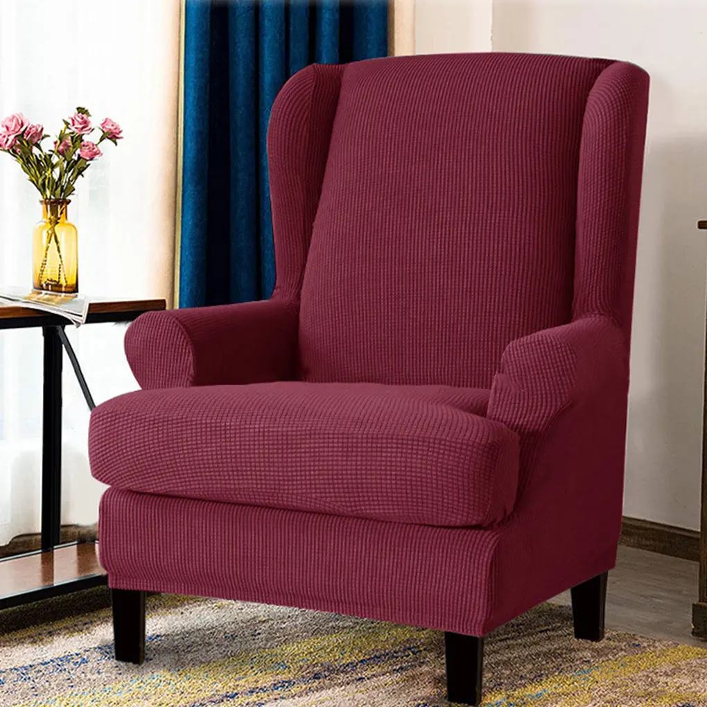 2pack/lot Stretch Wing Chair Slipcover Soft And Elastic For Fitting Wingback Chair Cover Unique