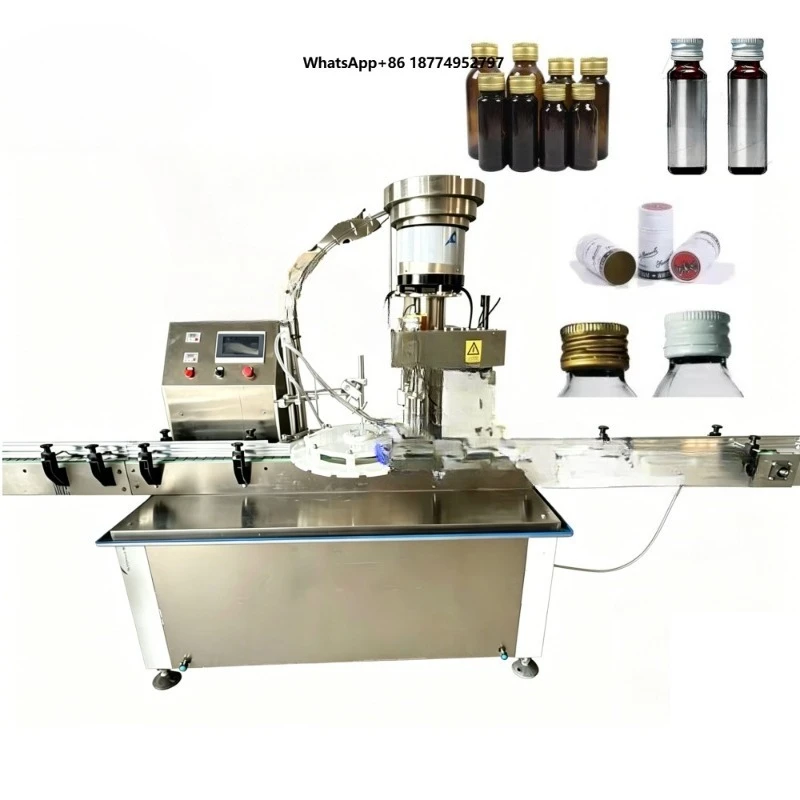 Automatic 10ml 30ml 50ml 100ml Essential Oil Ropp Capper Metal Lock Aluminum Cap Crimping Capping and Filling Machine